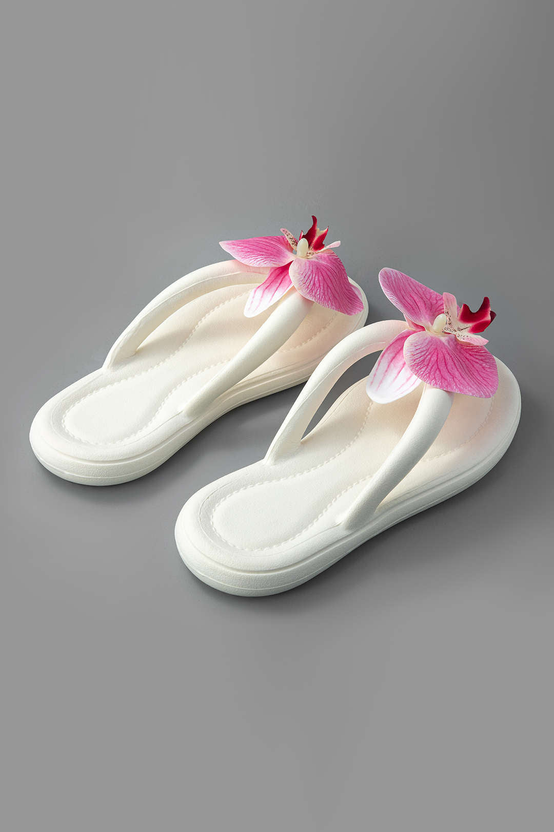 Orchid Decoration Flip Flop Slippers