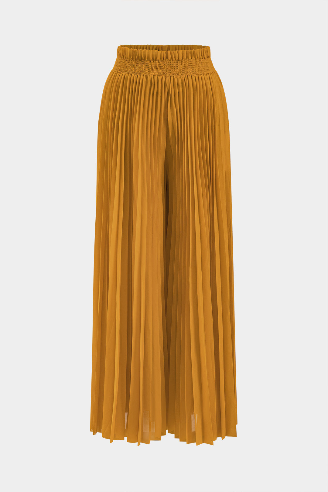 Halter Neck Ruffle Tube Top And High Waist Pleated Wide Leg Trousers Set