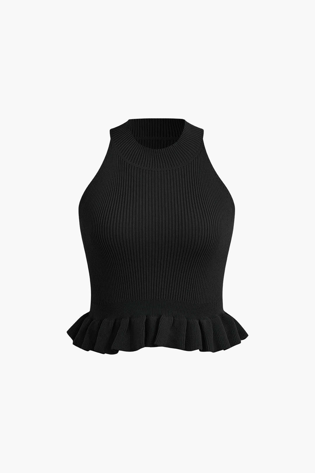 Ruffle Hem Knit Tank Top