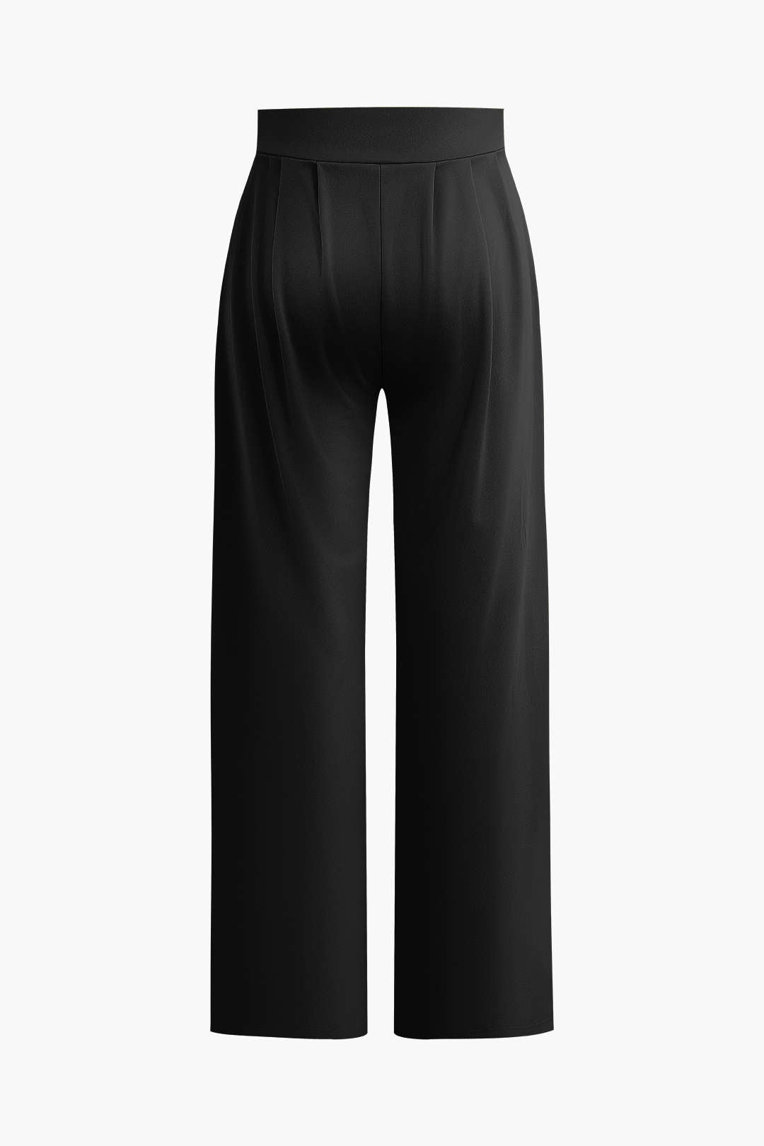 Basic Solid Crop T-shirt And Pleated High Waist Wide Leg Pants Set