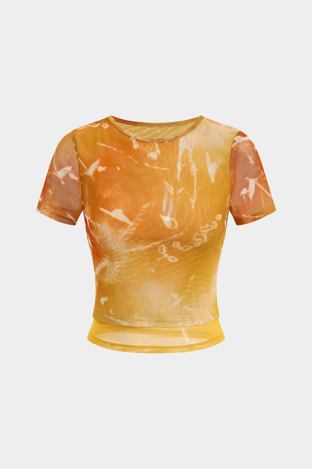 Ombre Print Mesh Short Sleeve T-shirt