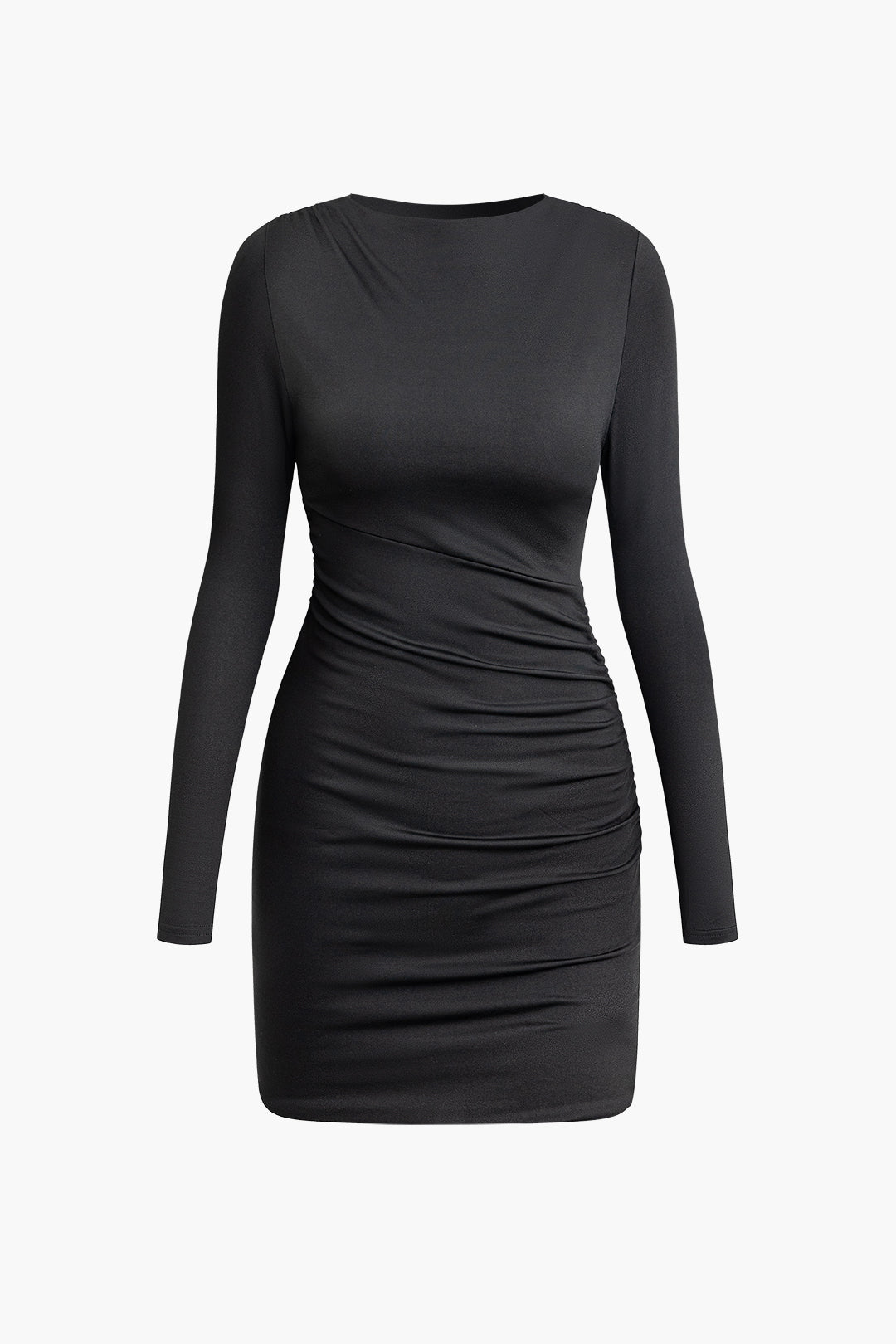 Ruched Long Sleeve Mini Dress