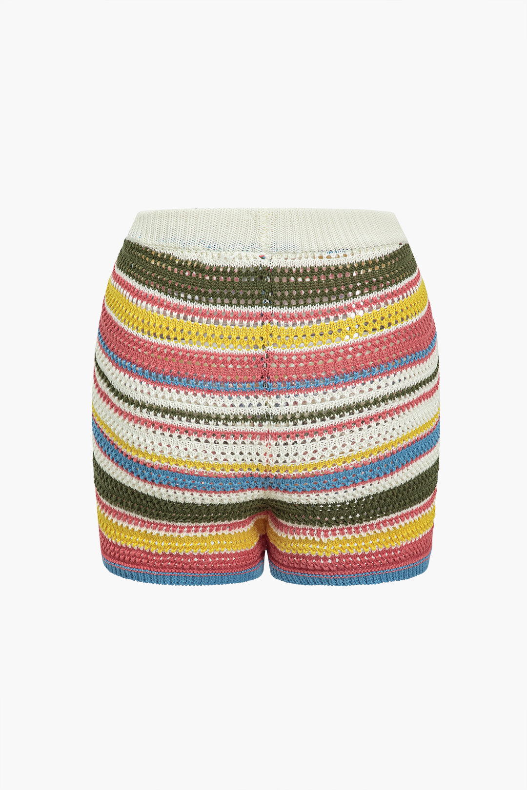 Knit Rainbow Stripe Shorts