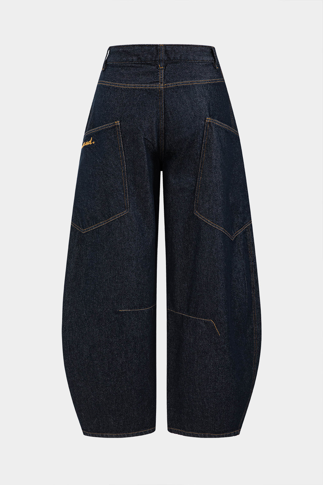 Washed Wide Leg Barrel Jeans