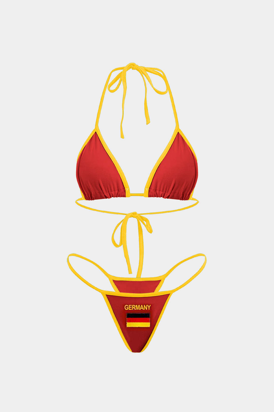 JAMAICA Embroidered Contrast Bikini Set