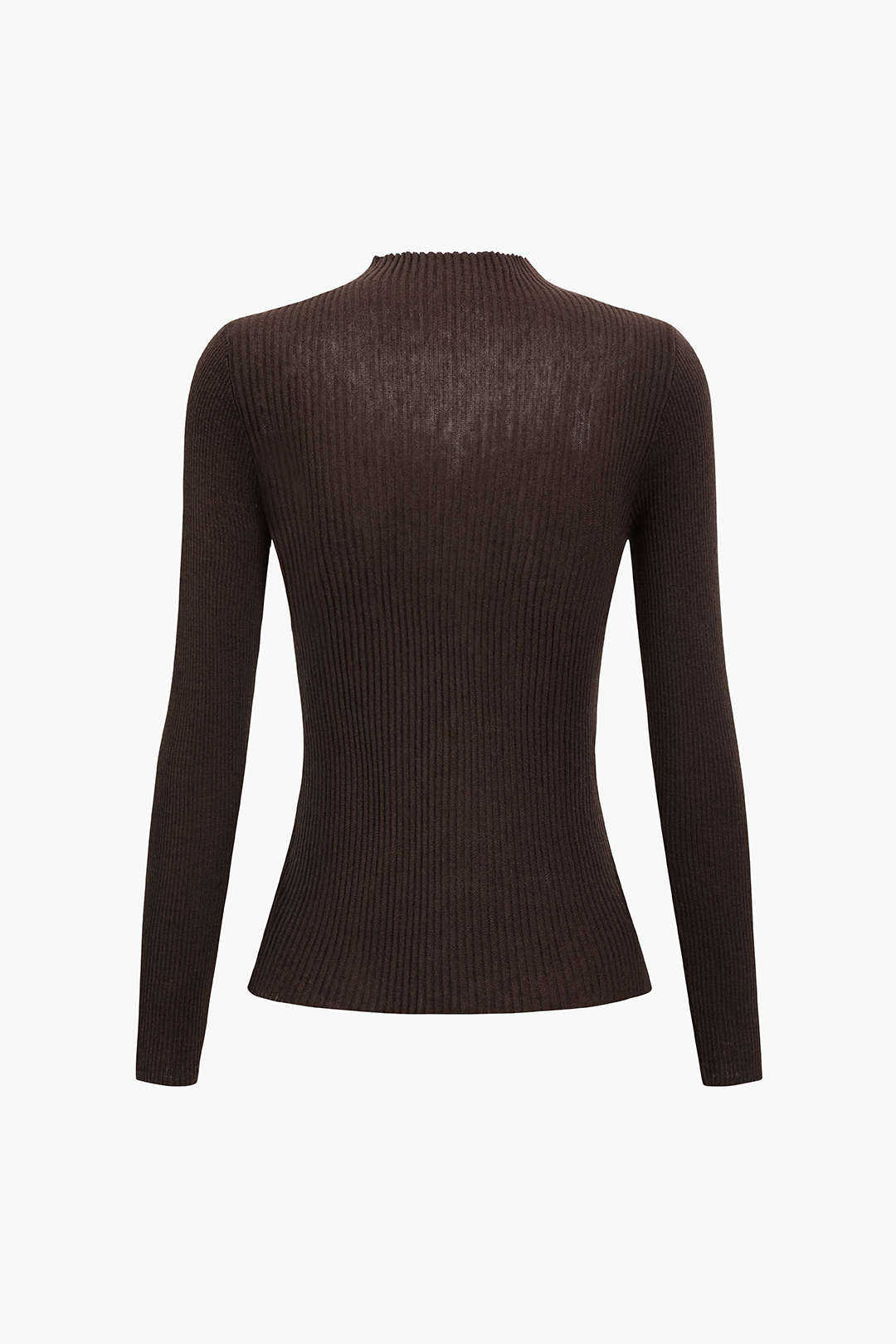 Wool Contrast Knit Long-Sleeve Top