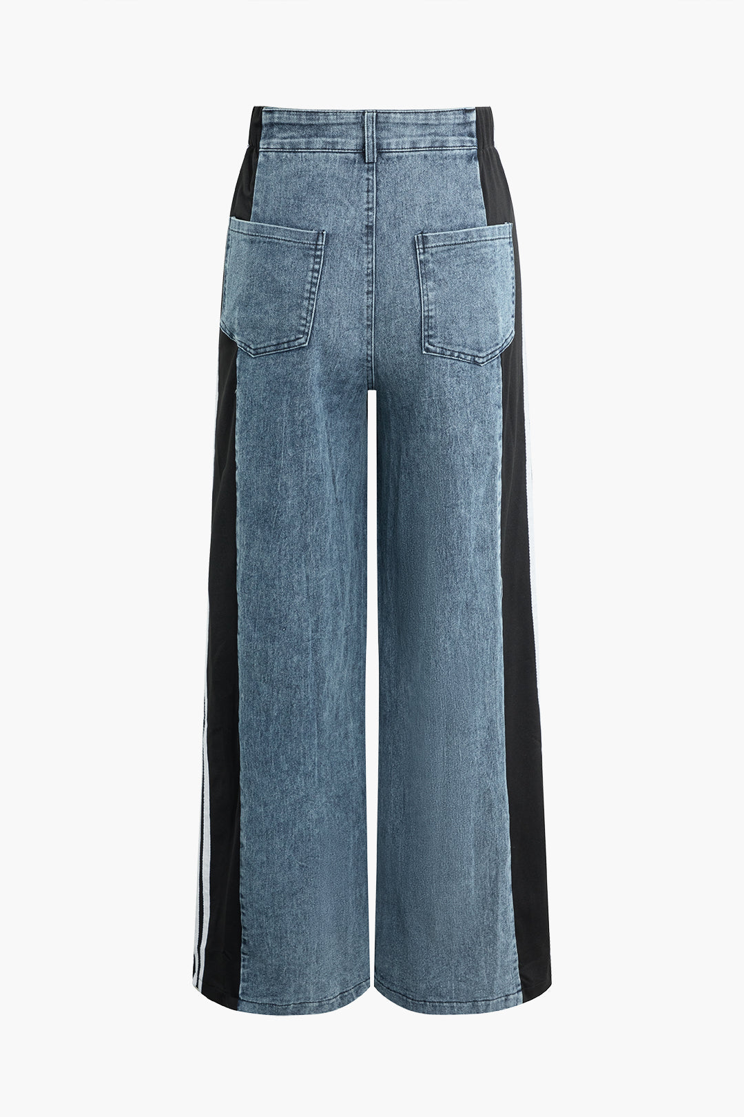 Contrast Wide Leg Jeans