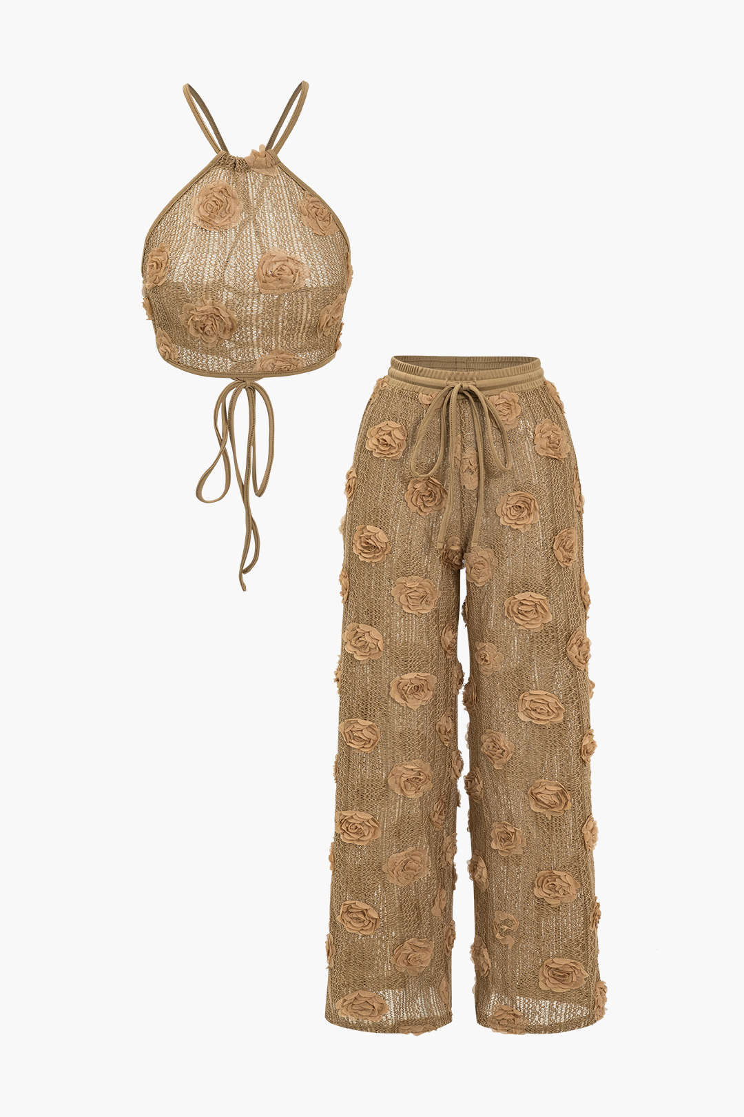 Appliques Drawstring Trouser Set