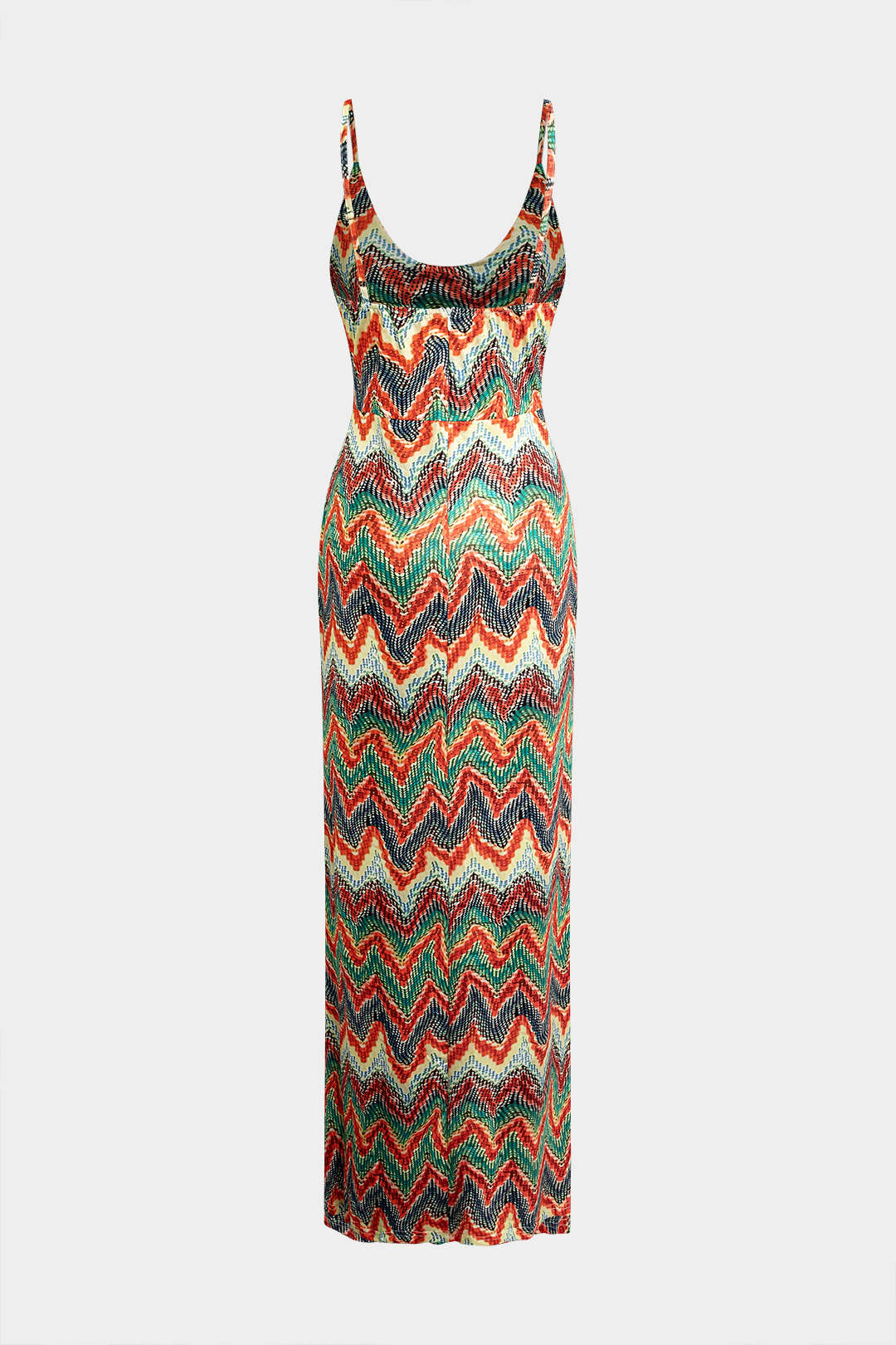 Wavy Pattern Slip Maxi Dress