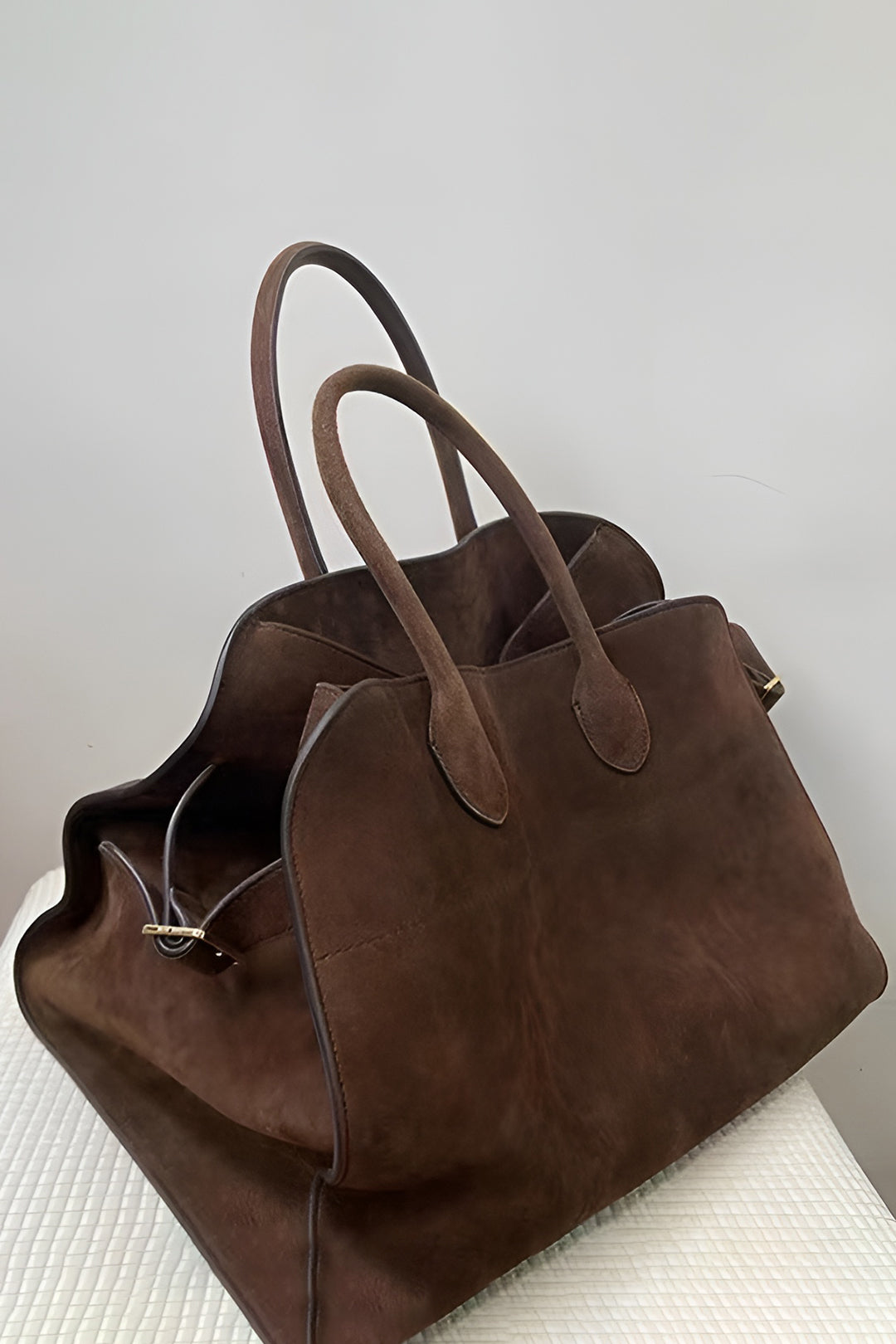 Faux Suede Tote Bag