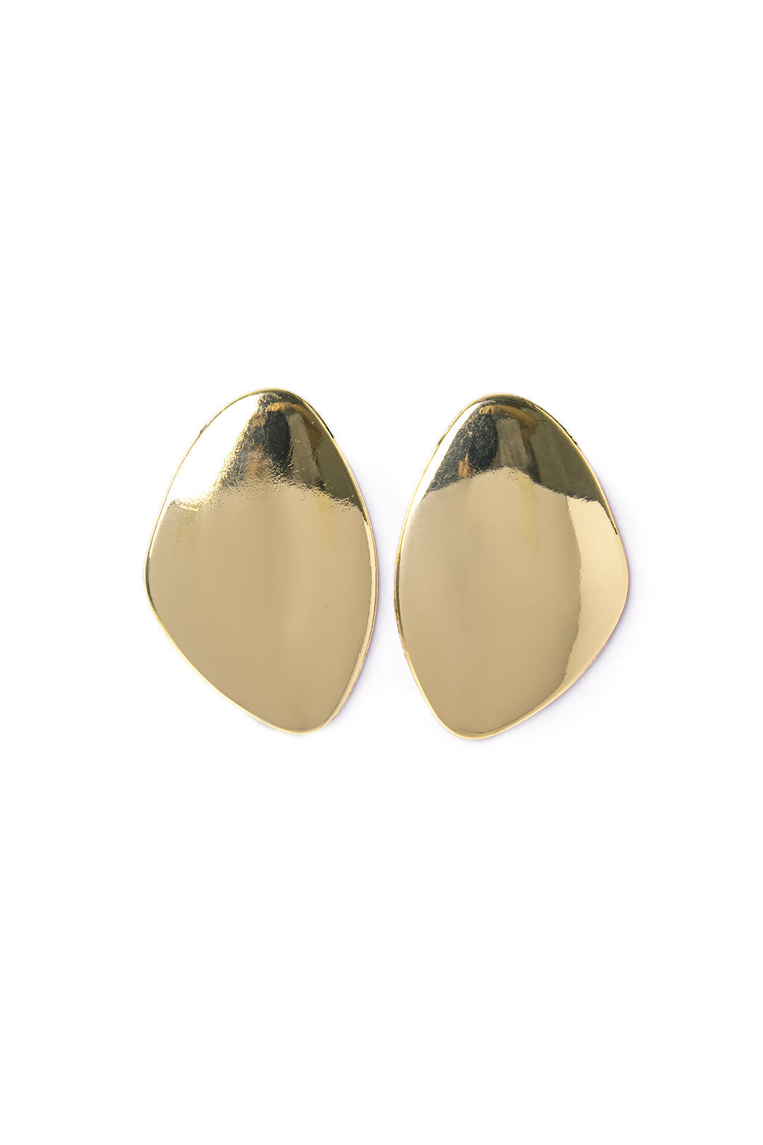 Pebble Shape Metallic Geometric Irregular Earrings