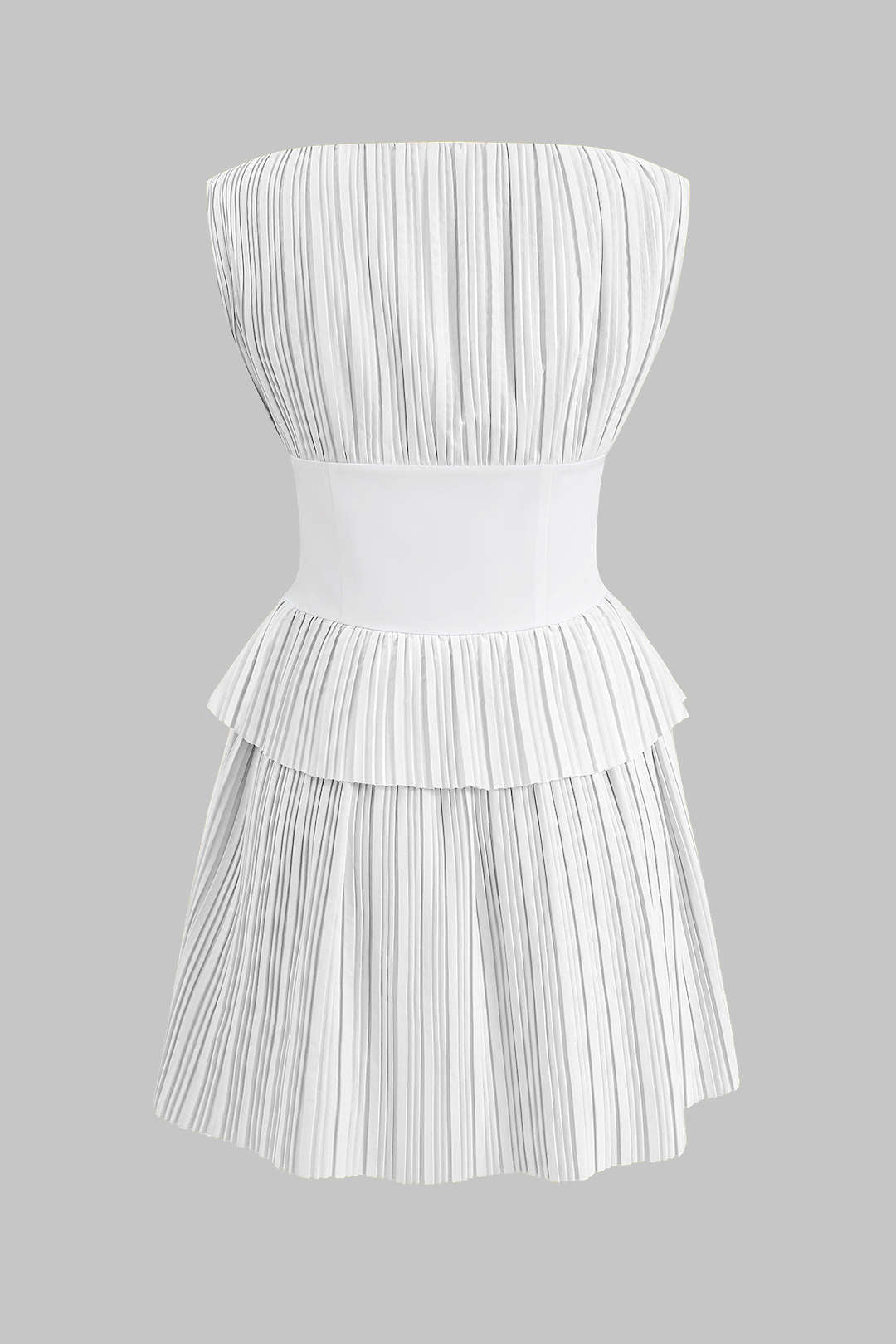 Pleated Patchwork Corset Sleeveless Mini Dress