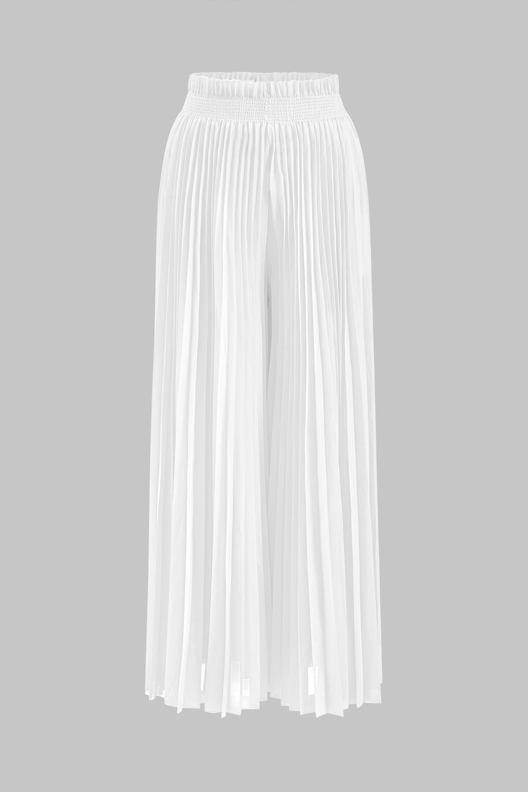 Halter Neck Ruffle Tube Top And High Waist Pleated Wide Leg Trousers Set