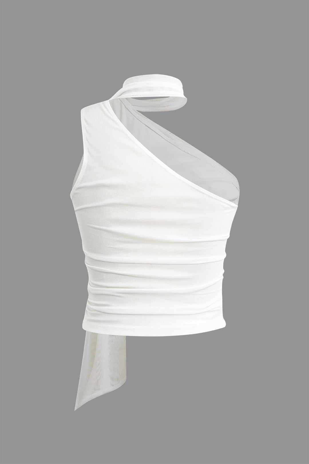 One-shoulder Tank Top With Scarf