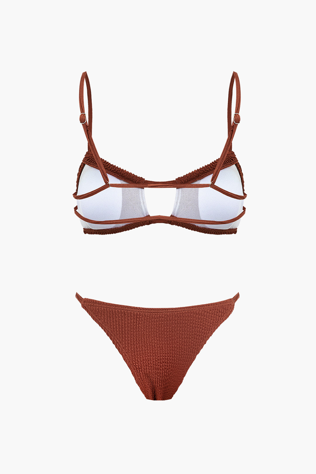 Textured Cut Out Bikini Set