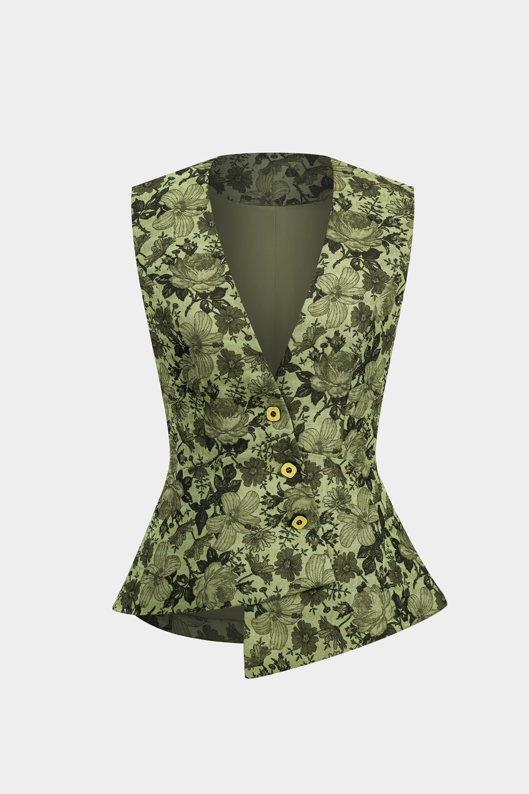 Floral Pattern Button Vest