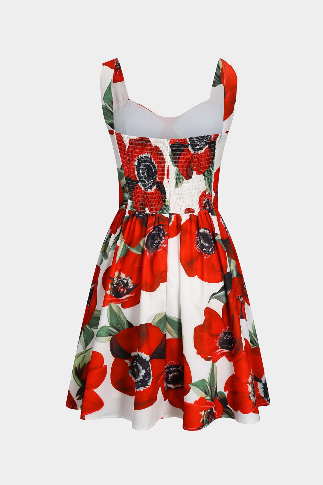 Floral Print Ruched Bustier Corset Slip Mini Dress