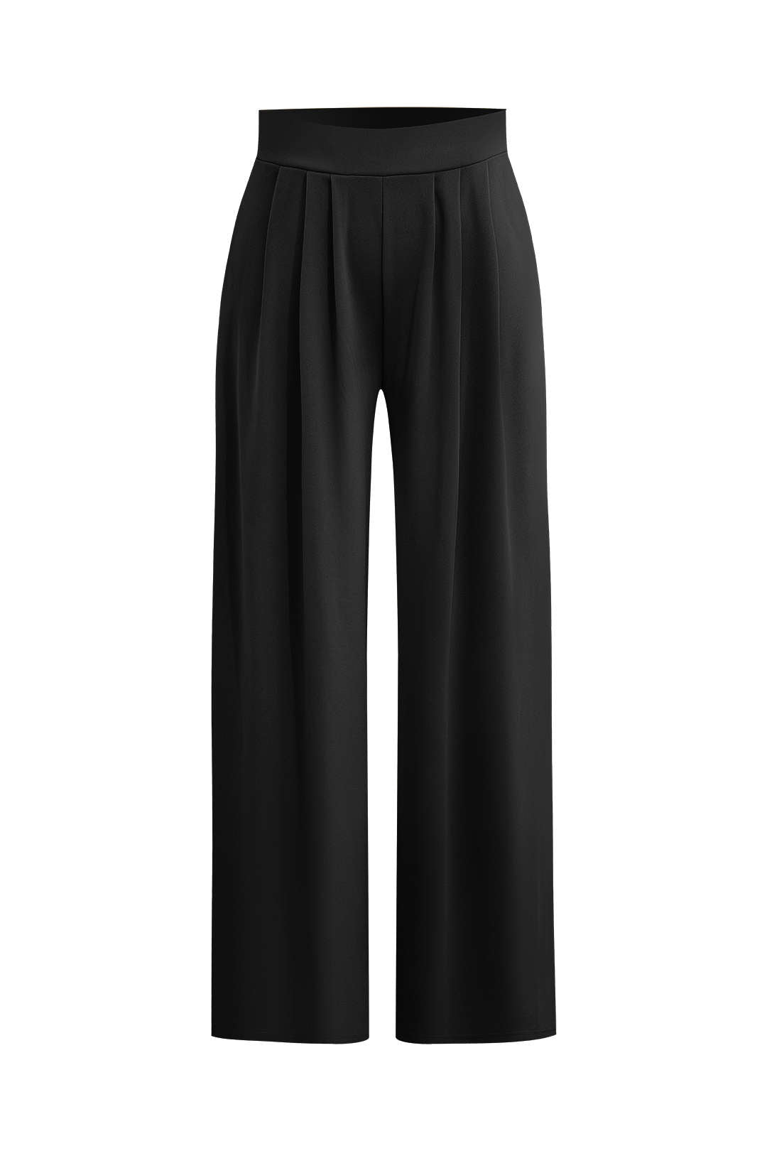 Basic Solid Crop T-shirt And Pleated High Waist Wide Leg Pants Set