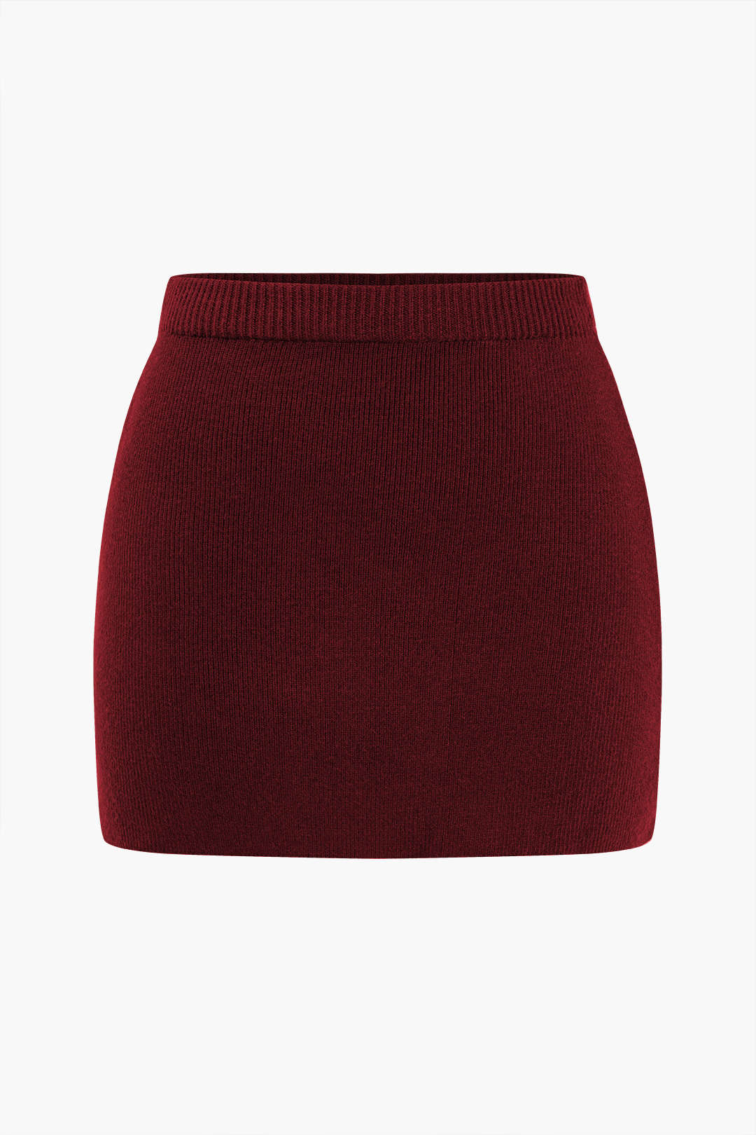 Plus Size Solid Knit Mini Skirt