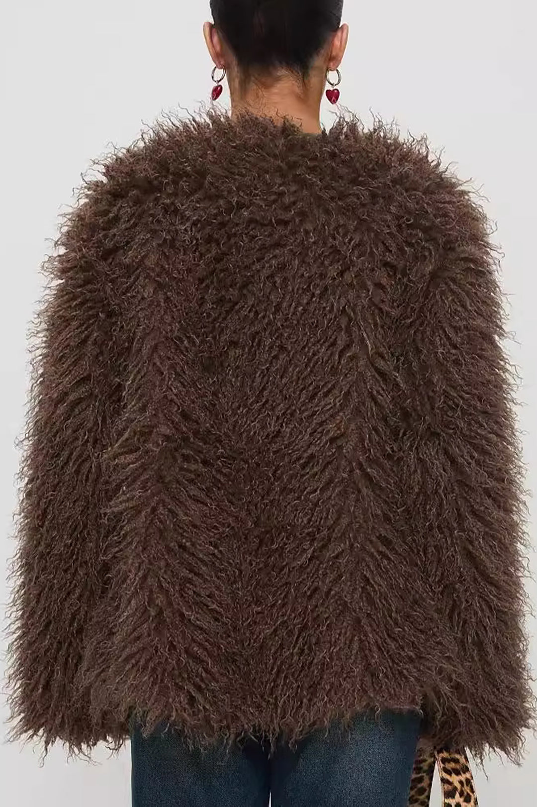 Solid Faux Fur Fringe Coat