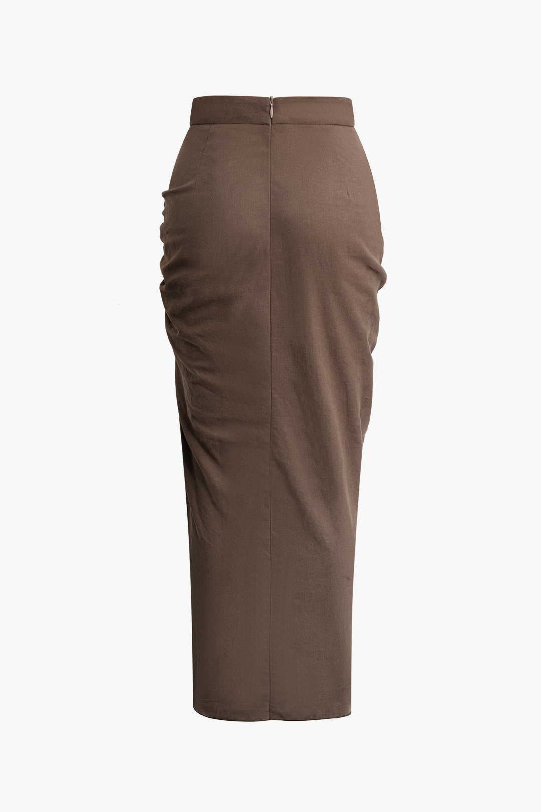 Ruched Drawstring Split Skirt