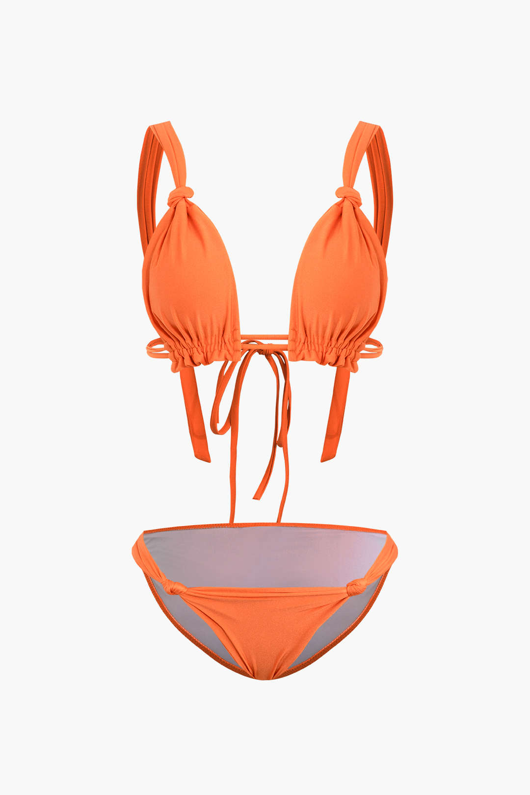 Solid Knot Tie Back Bikini Set