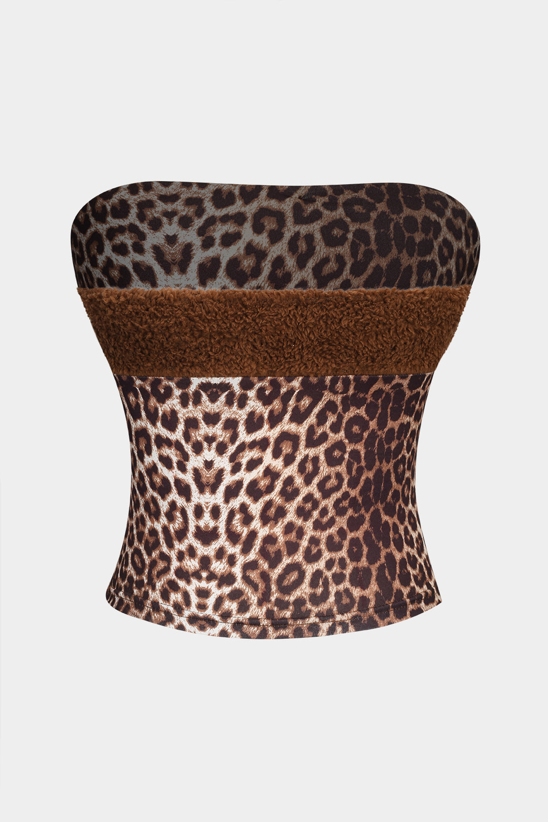 Leopard Print Patchwork Tube Top