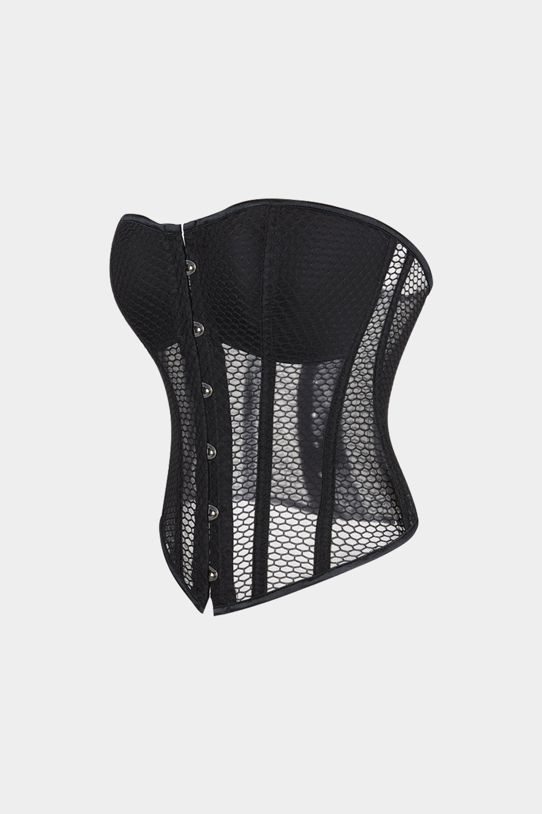 Mesh Tie Back Corset Tube Top