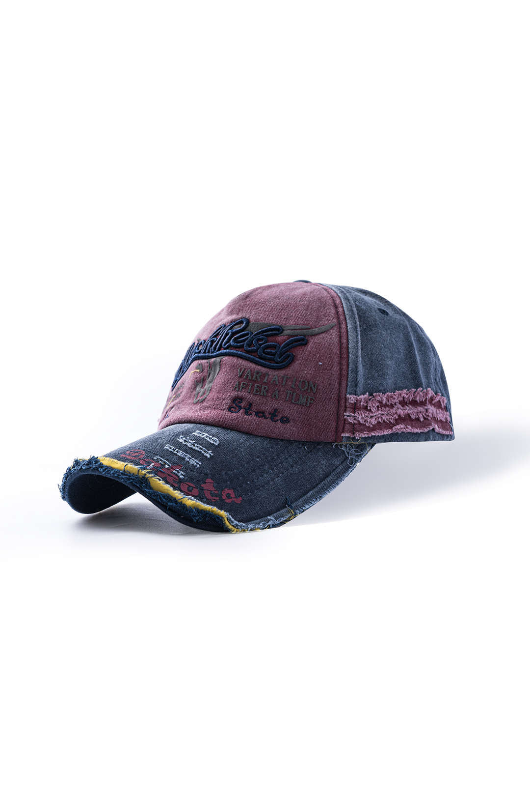 Letter Embroidery Distressed Baseball Hat