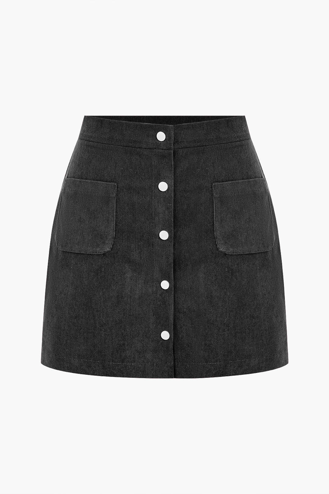 Corduroy Button Skirt