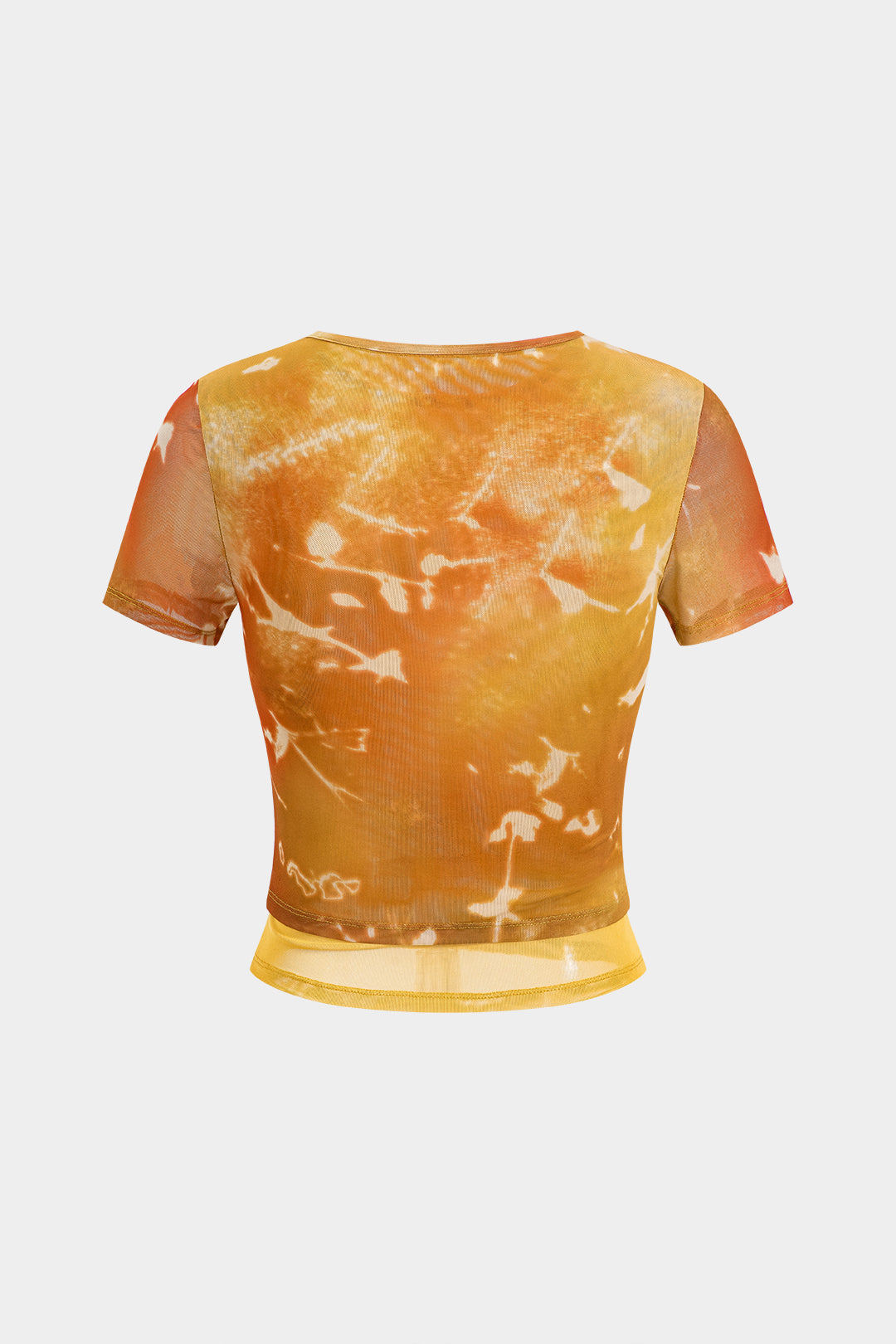 Ombre Print Mesh Short Sleeve T-shirt