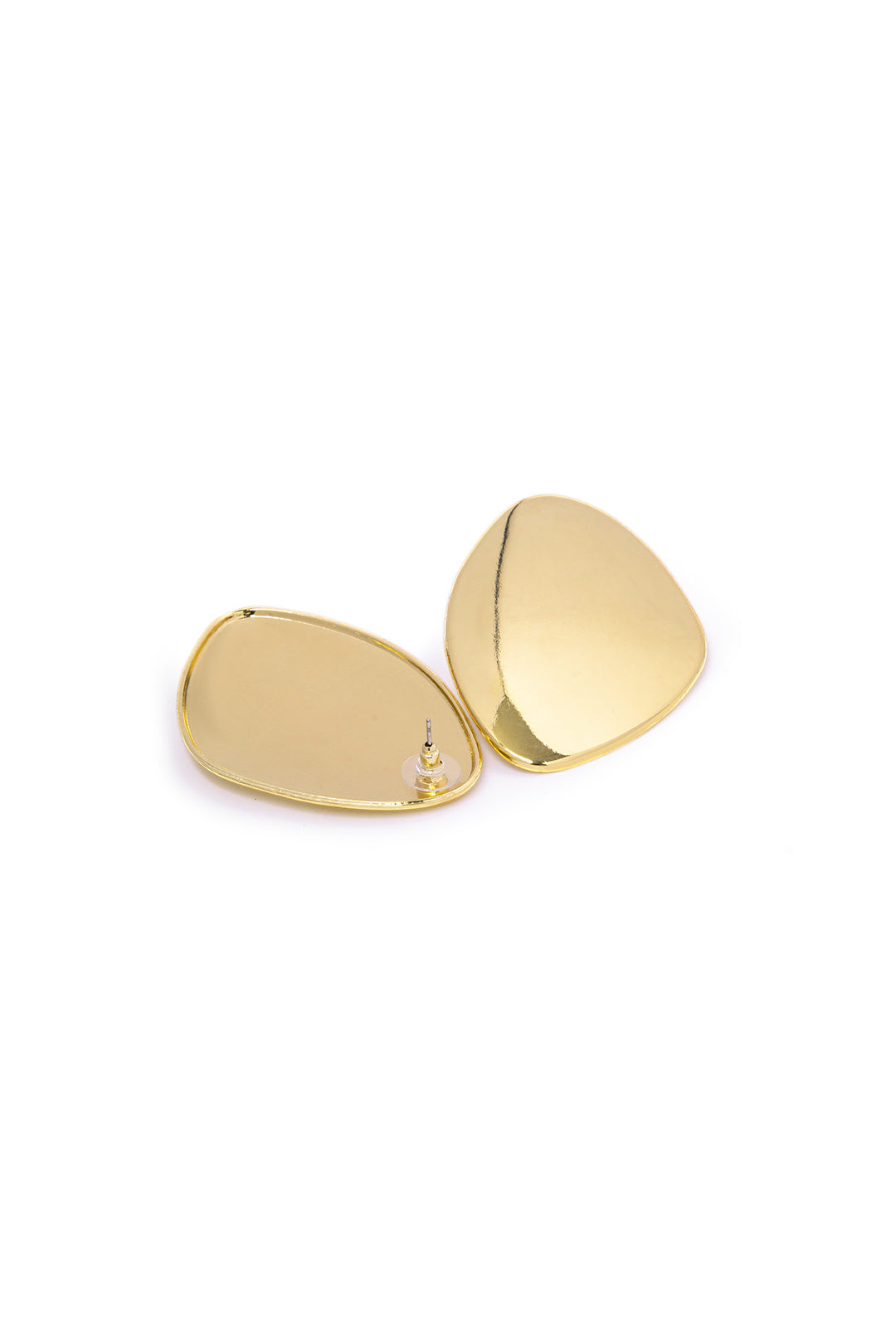 Pebble Shape Metallic Geometric Irregular Earrings