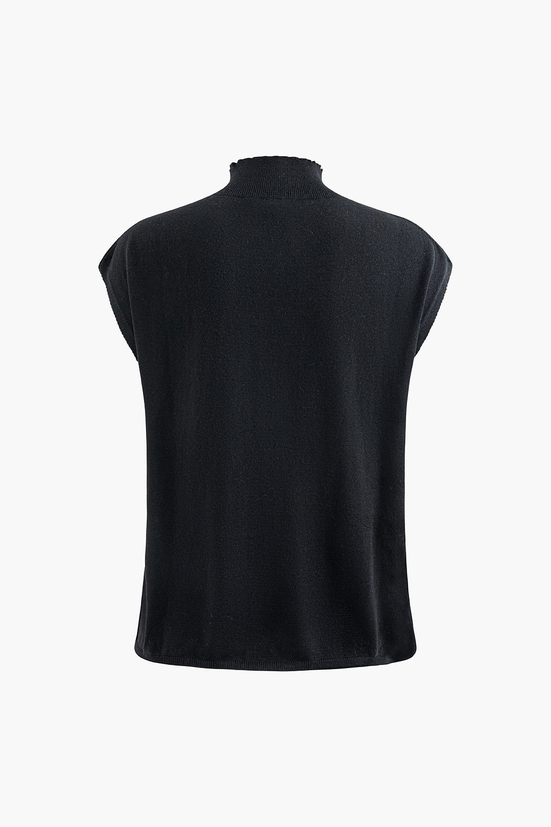 Basic Mock Neck Sleeveless Knit Top