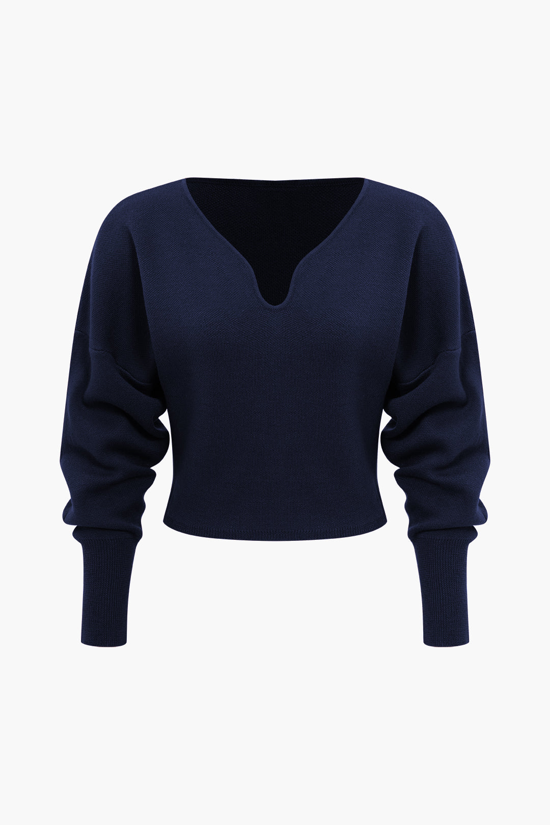 Basic Solid Knit Long-Sleeve Top