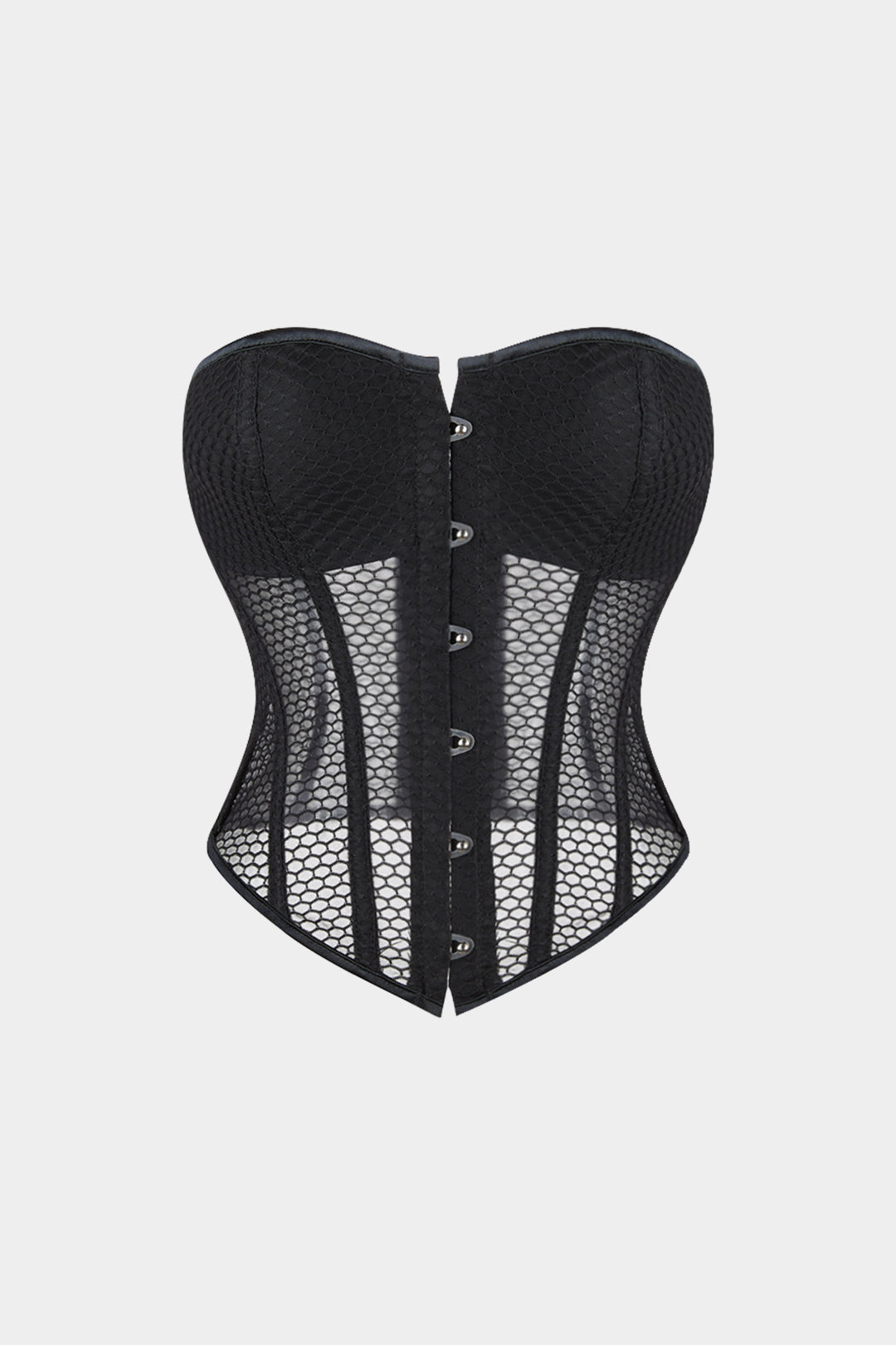 Mesh Tie Back Corset Tube Top