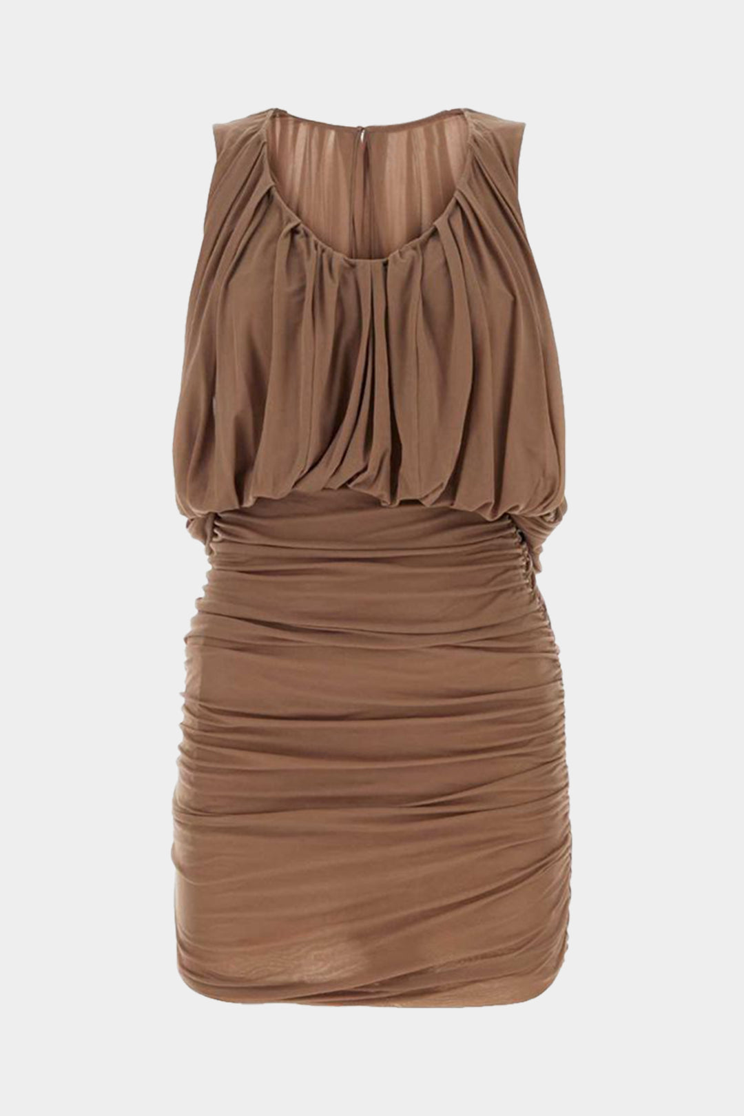 Ruched Sleeveless Mini Dress