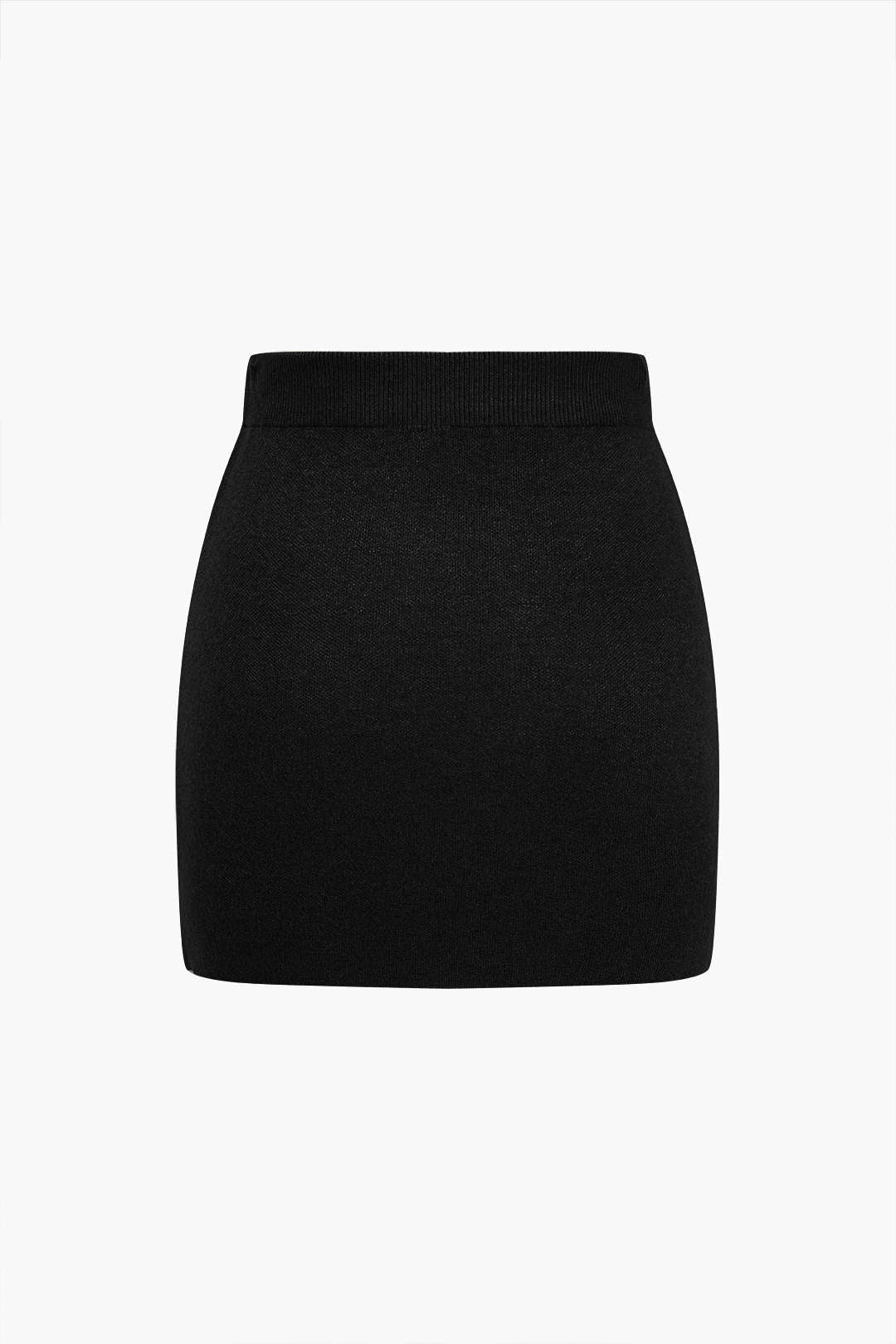 Basic Solid Knit Mini Skirt