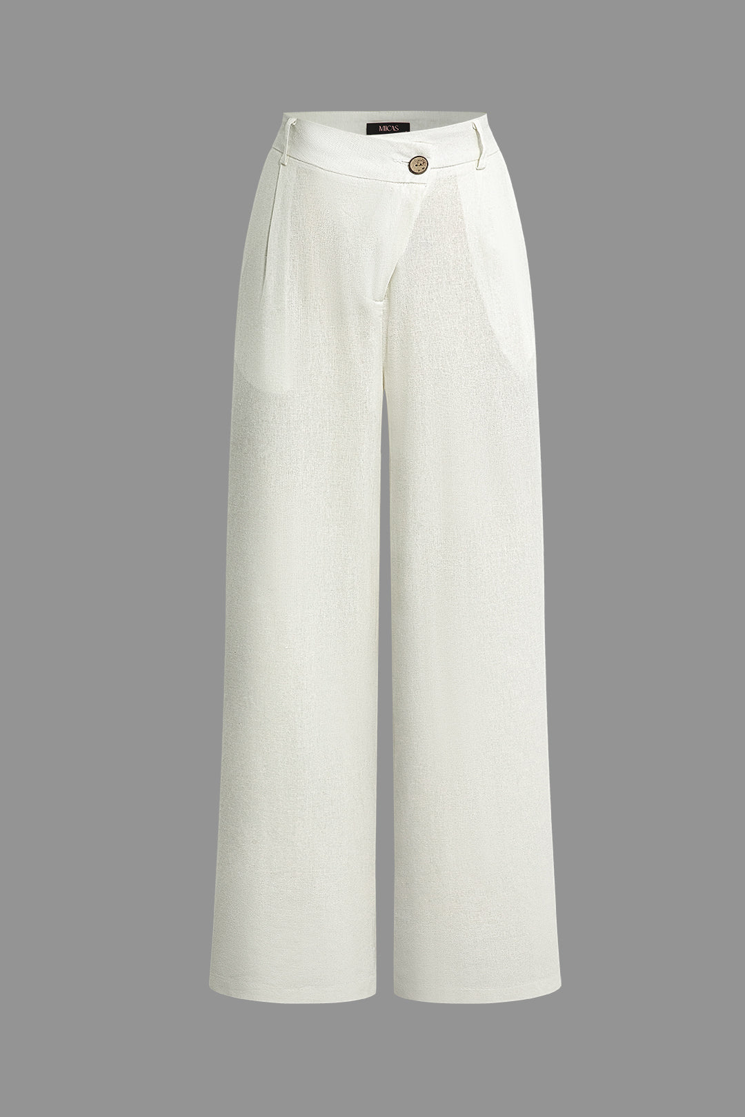 Linen Asymmetrical Zipper Straight Leg Pants