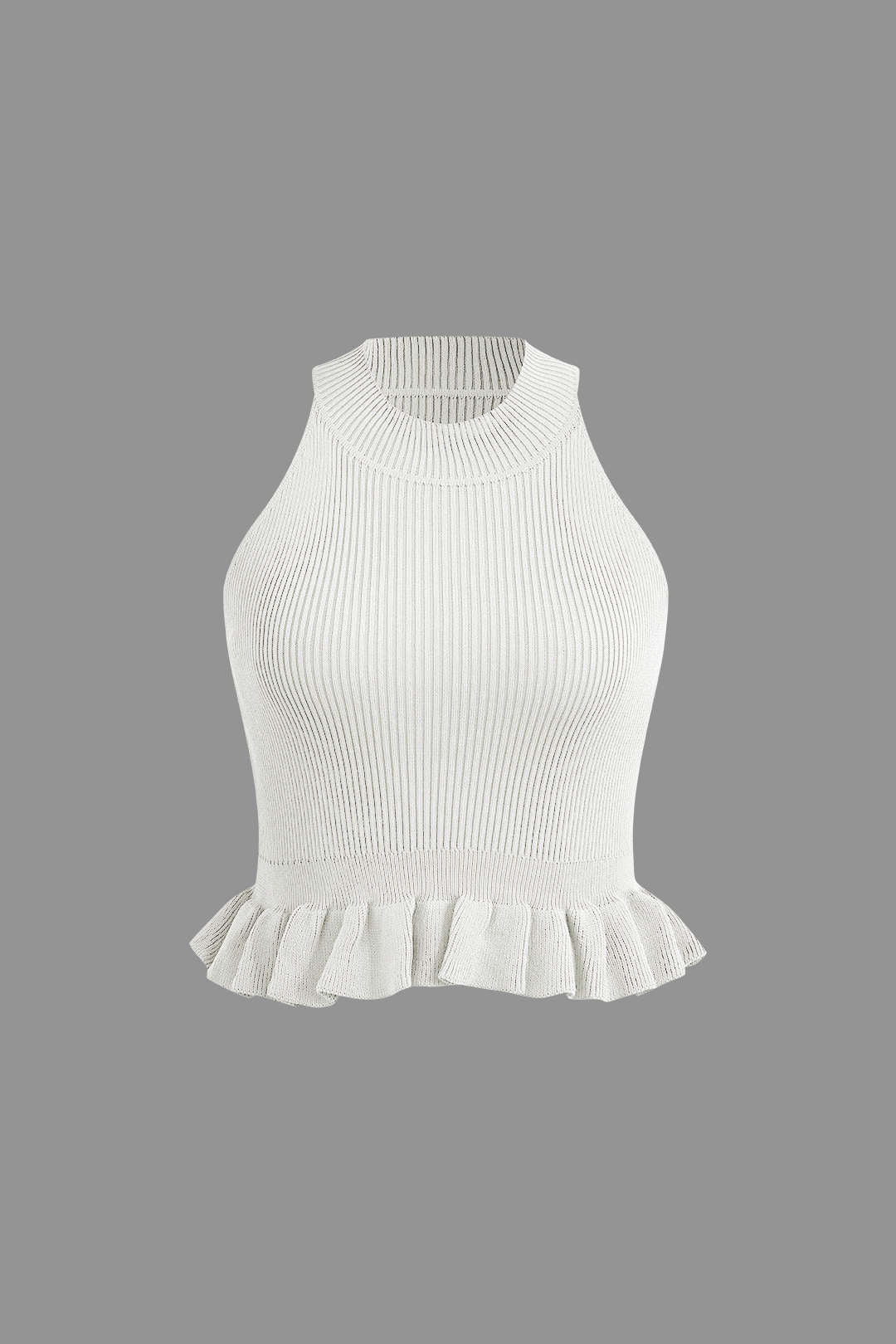 Ruffle Hem Knit Tank Top