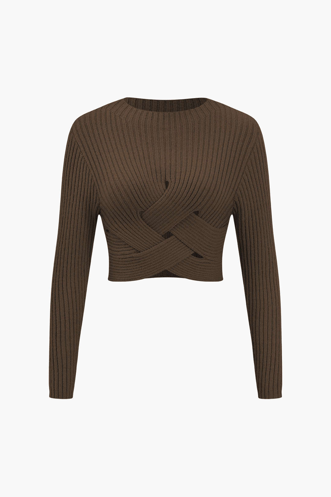 Crossed Sweater Long-Sleeve Top