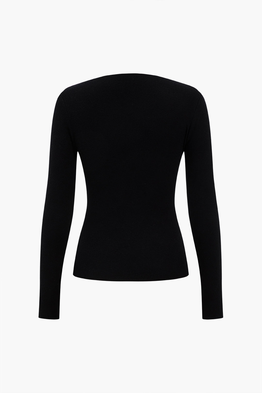 Contrast Knit Long-Sleeve Top