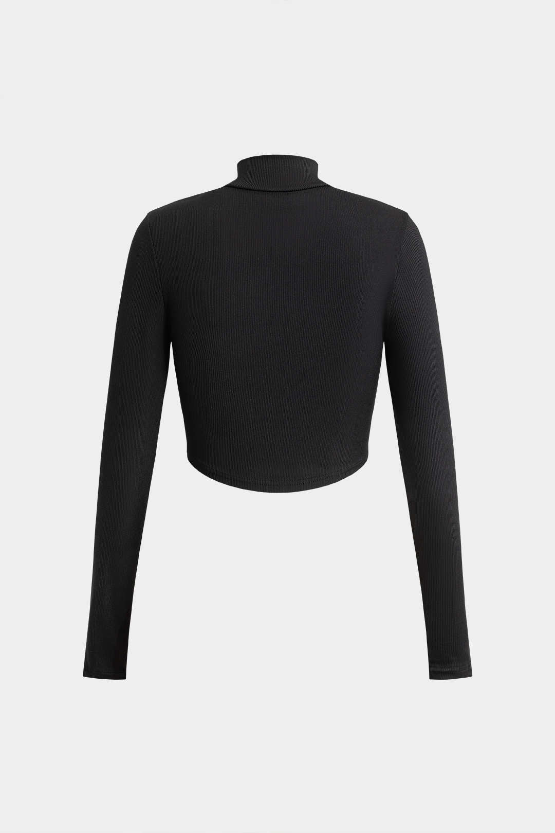 Cut Out Mock Neck Long-Sleeve Top