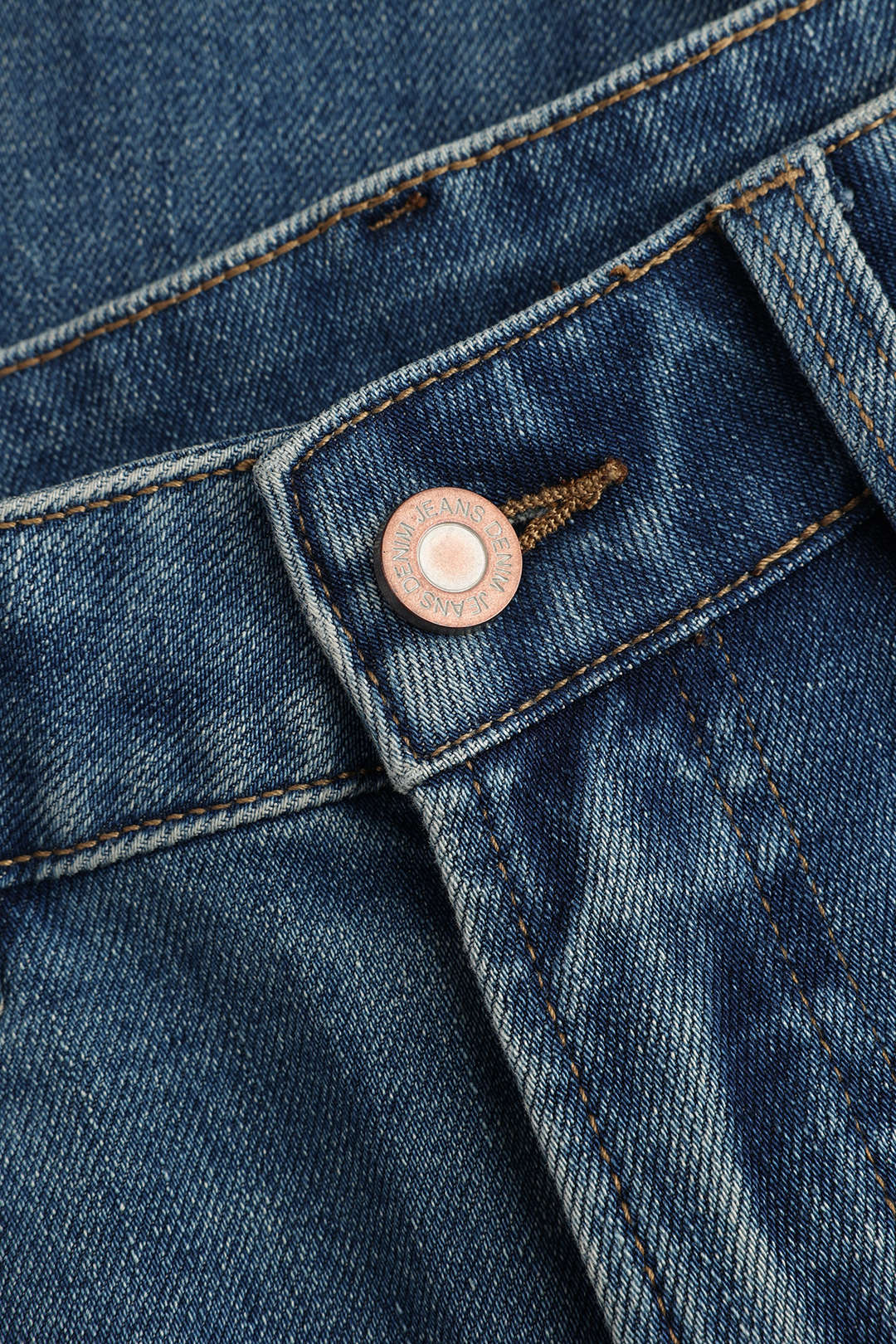 Denim Button Pocket Flared Leg Jeans