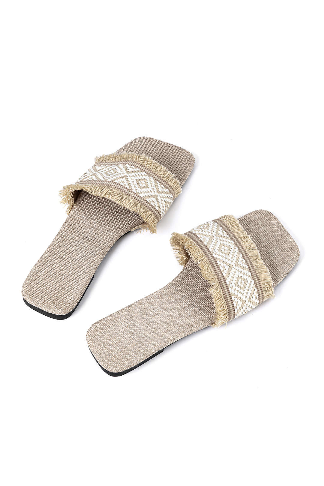 Fringed Weave Beach Slides