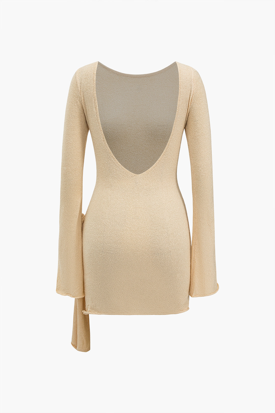 Solid Knit Asymmetrical Appliques Dress