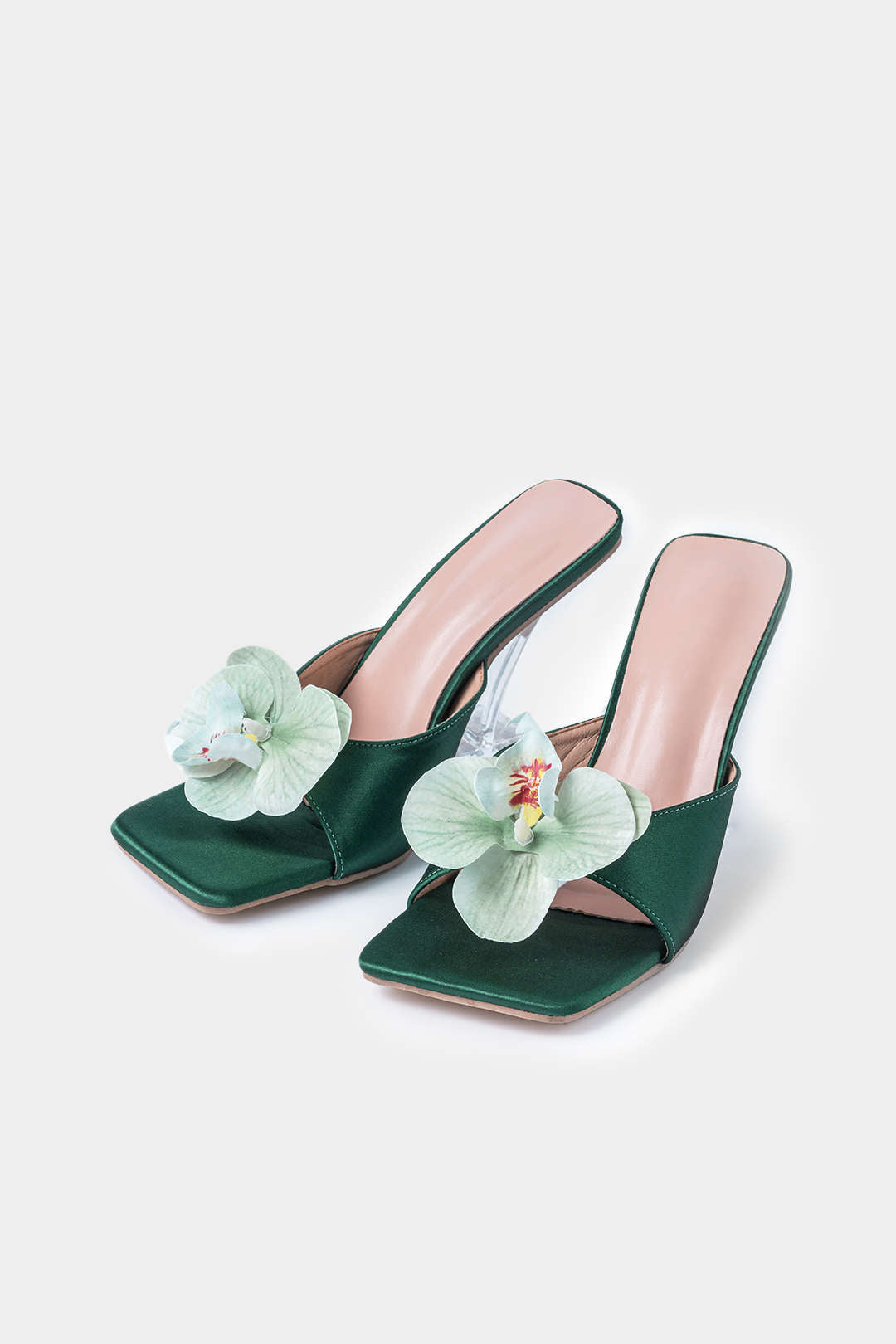 3D Floral Faux Leather Open Toe Sandals