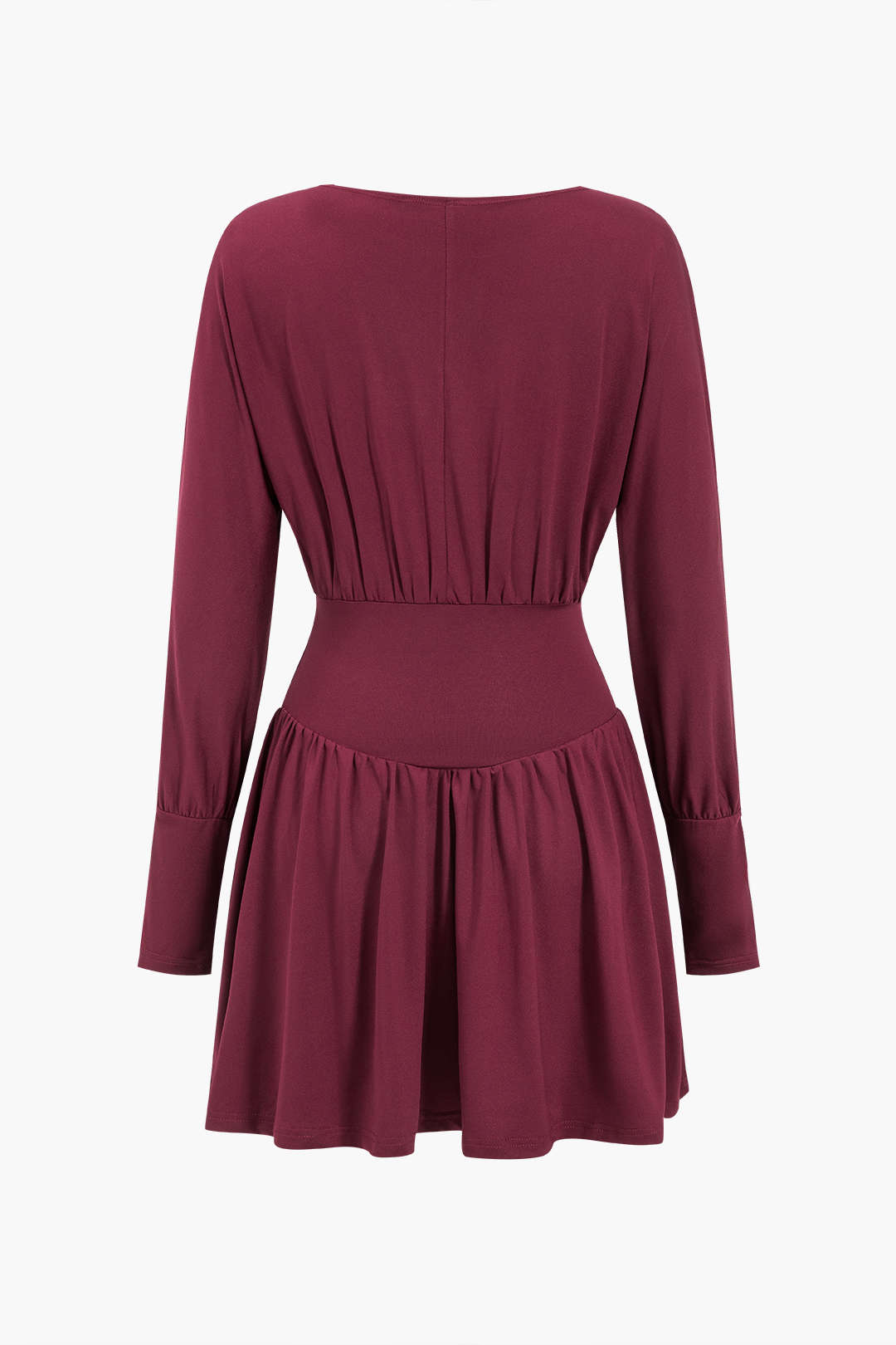 Ruched Long Sleeve Retro Mini Dress