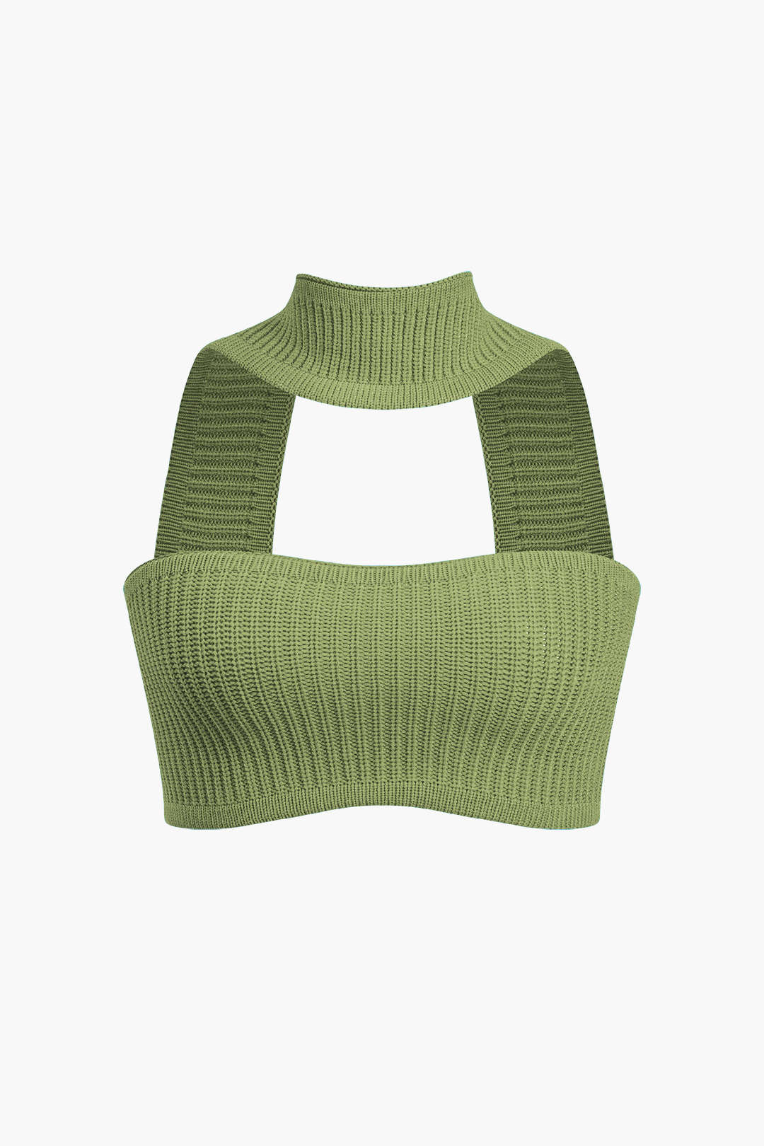 Basic Solid Ribbed Knit Crop Tank Top