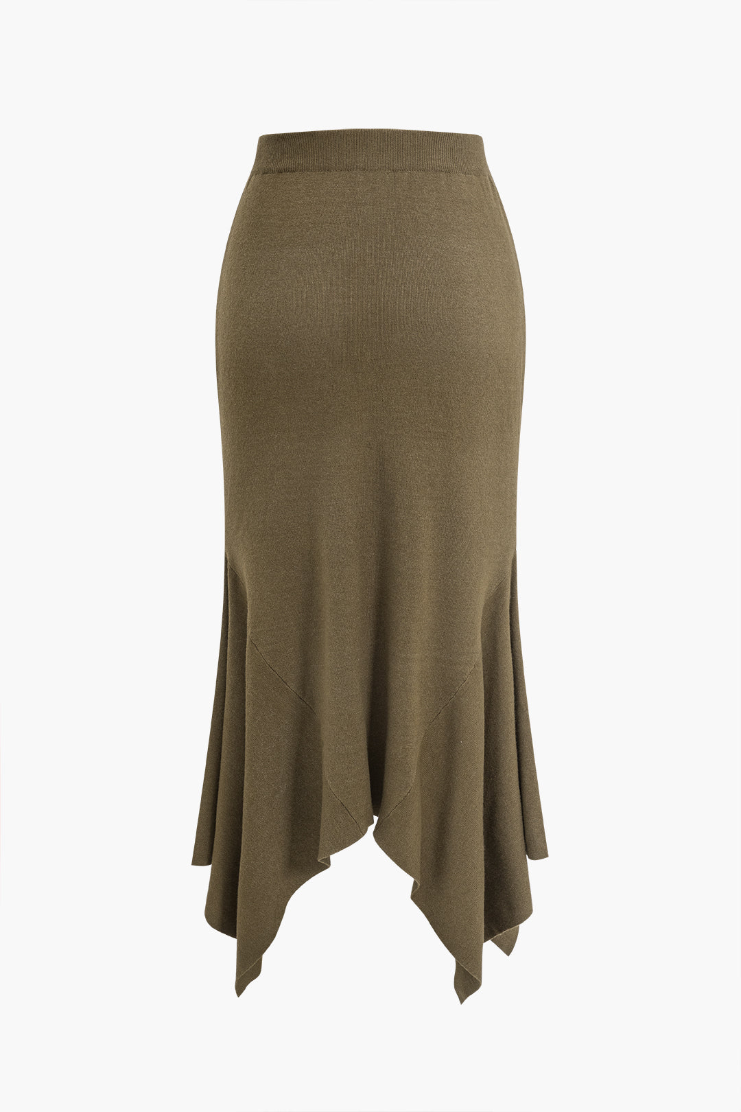 Solid Sweater Asymmetrical Skirt