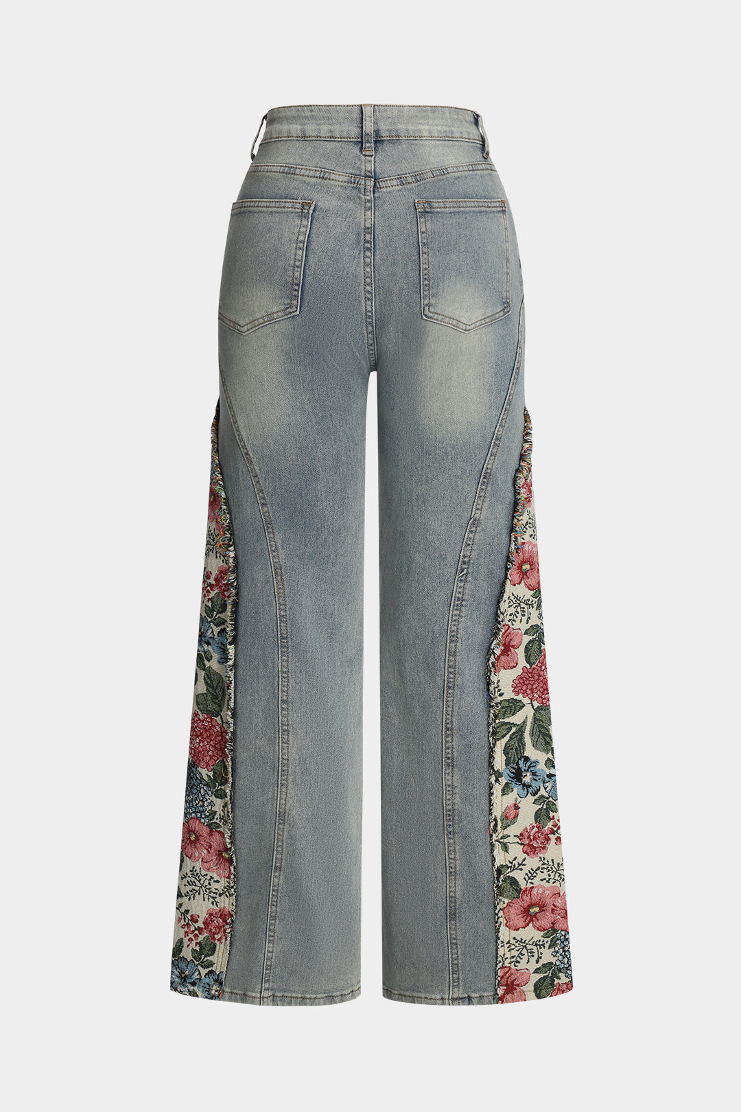 Denim Patchwork Flared Leg Jeans